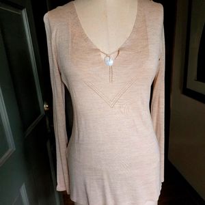 WORN ONCE - Banana Republic Silk Top with Mother of Pearl Detail